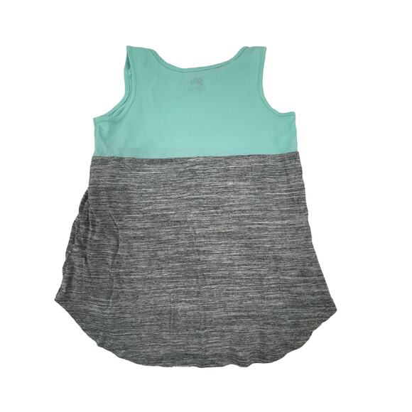 Justice Girls Gray & Blue Color Block Graphic Tank Top Youth Size 12 - Picture 3 of 4